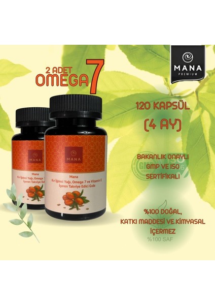 2 Adet Kır Iğdesi Omega 7 500 Mg 60 Kapsül