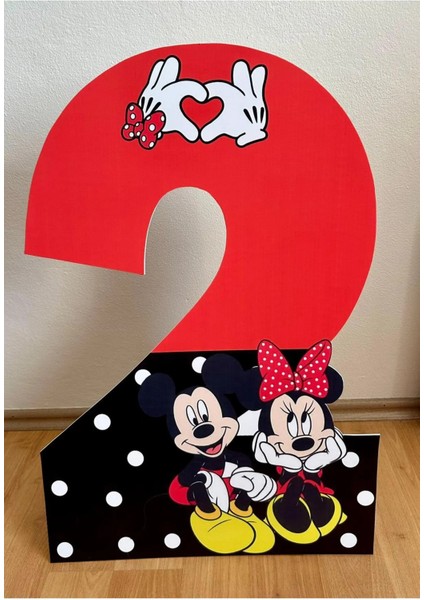 Mickey Ve Minnie Mouse “2” Masaönü Ayaklı Pano