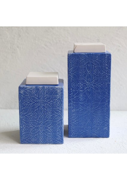Dea'rt Istanbul Mavi Beyaz Ikili Kare Küp