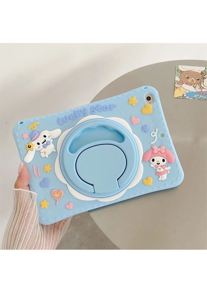 Galaxy Tab T290 T295 T297 Uyumlu Çocuk Kılıf Lucky Star Karakterli Standlı Askılı Kapak