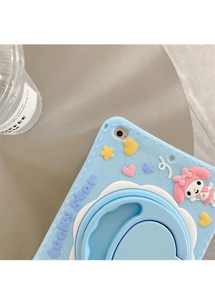 Galaxy Tab T290 T295 T297 Uyumlu Çocuk Kılıf Lucky Star Karakterli Standlı Askılı Kapak