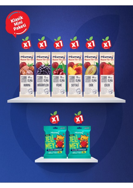 Klasik Mini Paketi – 8 Adet Ve Jelimey Lezzetleri | Vegan Ve Glutensiz Klasik Meyve Bar