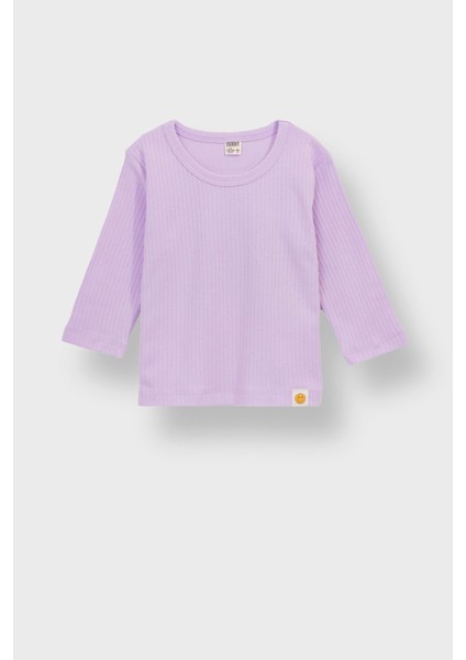 Basic Fitilli Interlok Kumaş %100 Pamuk 1-5 Yaş Lila Bebek Pijama Takımı fiyatları