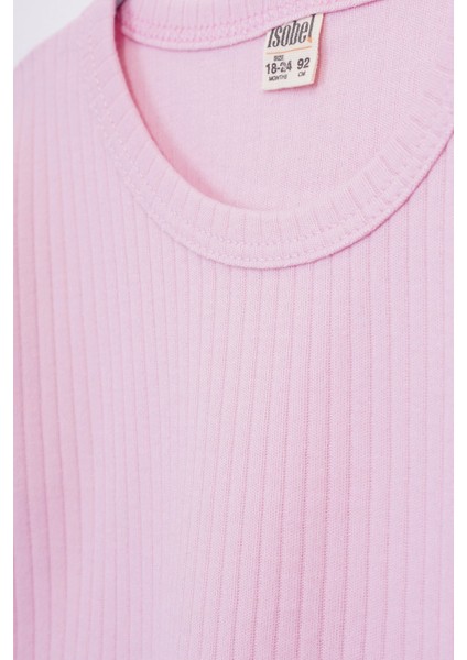 Basic Fitilli Interlok Kumaş %100 Pamuk 1-5 Yaş Pudra Bebek Pijama Takımı fırsatları