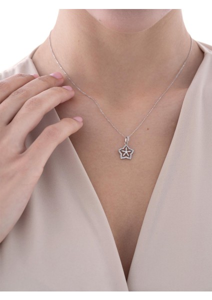 0,24 Karat Yıldız Pırlanta Kolye modelleri