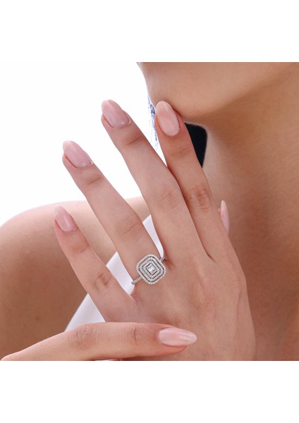 0,41 Karat Baget Pırlanta Yüzük