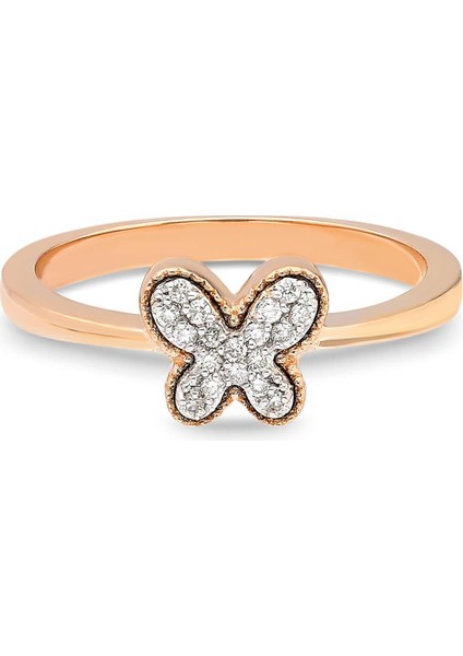 0,09 Karat Kelebek Pırlanta Yüzük