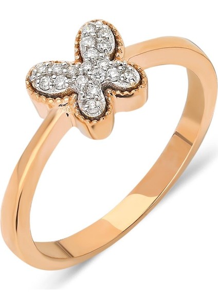 0,09 Karat Kelebek Pırlanta Yüzük modelleri