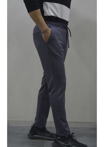Erkek Mavi Çelik Örme Jogger Pantolon fiyatları