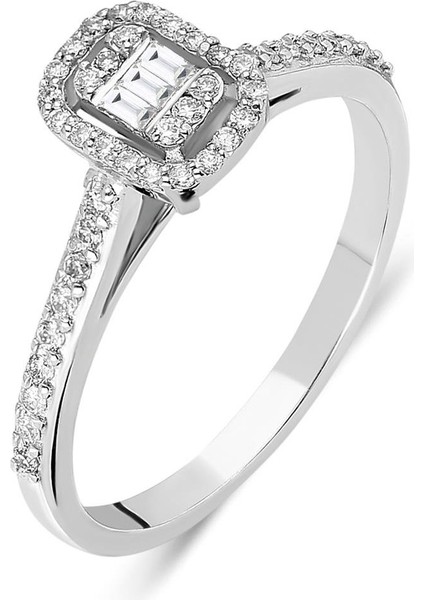 0,27 Karat Baget Pırlanta Yüzük modelleri