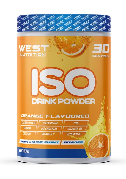 Iso Drink Powder Izotonik Toz Spor Içeceği 30 Servis 600 G Portakal Aromalı