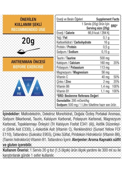 Iso Drink Powder Izotonik Toz Spor Içeceği 30 Servis 600 G Portakal Aromalı fiyatları