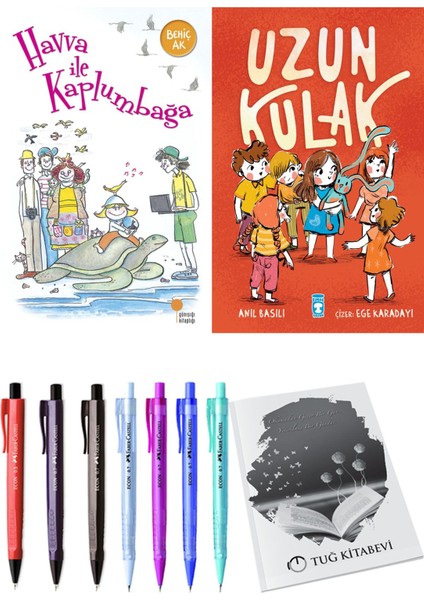 Uzun Kulak ve Havva ile Kaplumbağa 2'li Set - Kalem