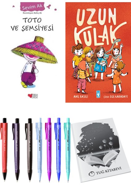 Uzun Kulak ve Toto ve Şemsiyesi 2'li Set - Kalem