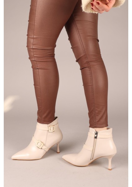 ERİKA Cilt Tokalı Topuklu Bot TEN fiyatları