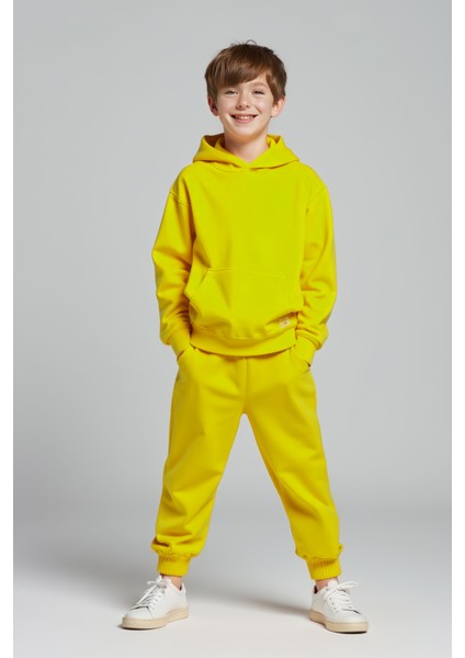 Uthar Kükürt Yayı Pamuklu Kapşonlu Erkek Çocuk Sweatshirt modelleri