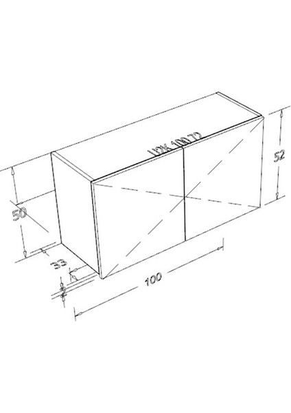 Ege 100 cm Mdf Çok Amaçlı Mutfak Üst Dolabı