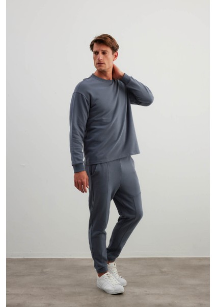 Erkek Pamuklu Uzun Kollu Sweatshirt Cepli Pantolon Takımı fiyatları