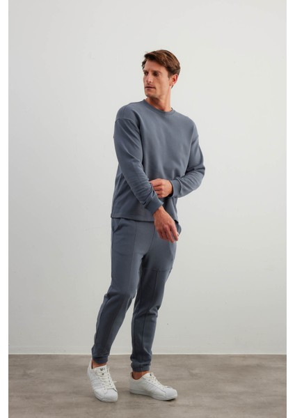 Erkek Pamuklu Uzun Kollu Sweatshirt Cepli Pantolon Takımı modelleri