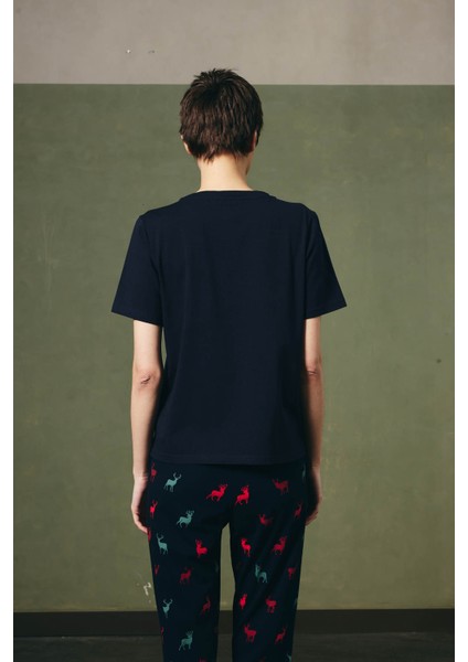 Kadın Pamuklu Kısa Kollu Pijama Üstü fırsatları