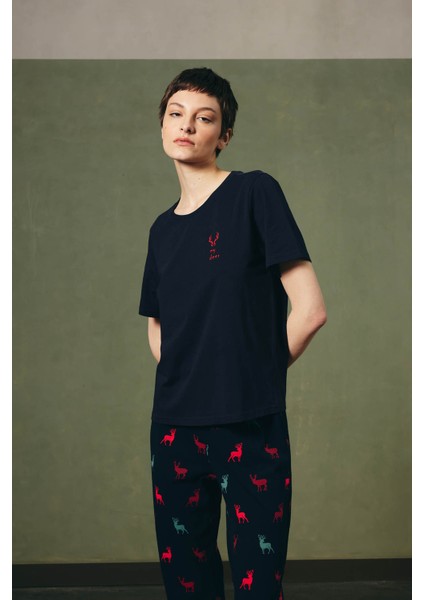 Kadın Pamuklu Kısa Kollu Pijama Üstü indirimleri