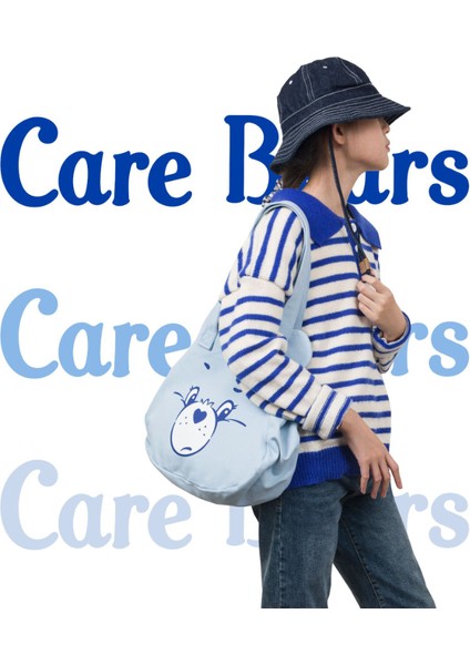 Carebears Sevimli Ayı Kafası Kanvas Kadın Rahat Öğrenci Okul Büyük Kapasiteli Omuzdan Askili Çanta (Yurt Dışından) modelleri