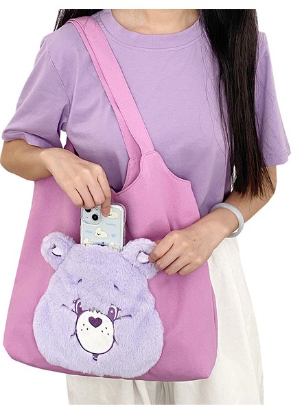 Orijinal Carebears Sevimli Peluş Ayı Avatar Tuval Büyük Kapasiteli Omuz Çanta (Yurt Dışından)