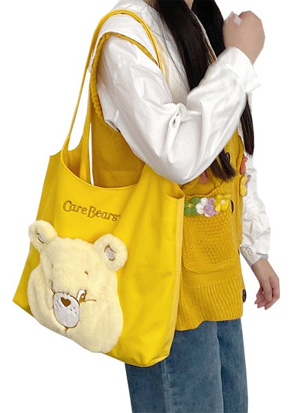 Orijinal Carebears Sevimli Peluş Ayı Avatar Tuval Büyük Kapasiteli Omuz Çanta (Yurt Dışından)