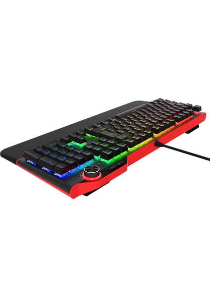 Hydra R6 Full Color RGB LED Gaming Pro Blue Switch Aluminyum Kaplama Multimedia Mekanik Klavye