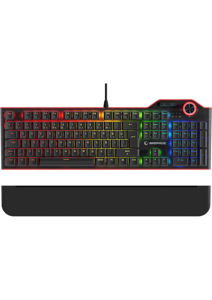 Hydra R6 Full Color RGB LED Gaming Pro Blue Switch Aluminyum Kaplama Multimedia Mekanik Klavye