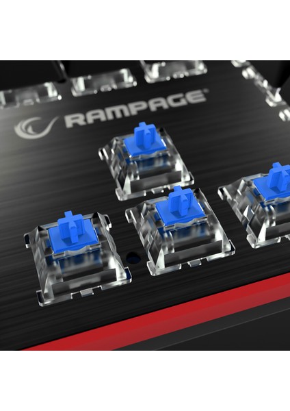 Hydra R6 Full Color RGB LED Gaming Pro Blue Switch Aluminyum Kaplama Multimedia Mekanik Klavye