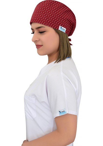 Bordo Yıldız Desenli Cerrahi Bone B11 fiyatları