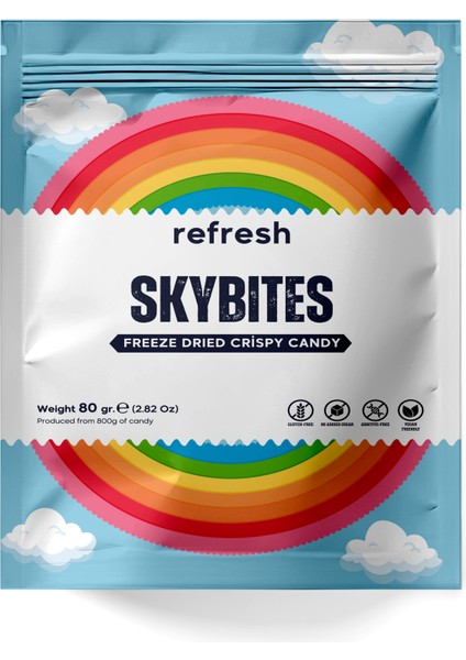 Freeze Dry Kıtır Şeker - Dondurularak Kurutulmuş Şeker - Skybites - 80GR