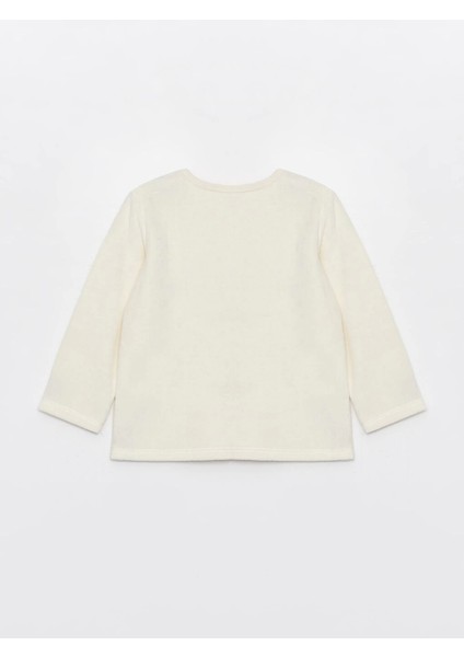 Ruyyen Gpj Lcw Baby Ekru Bisiklet Yaka Uzun Kollu Nakışlı Kadife Kız Bebek Pijama Takımı fırsatları