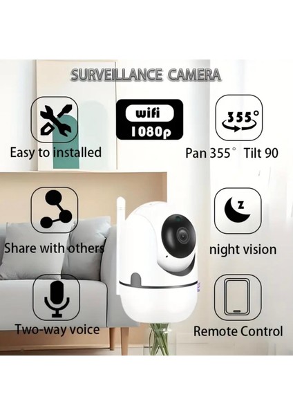 HD1080P Kablosuz Wifi Ev Güvenlik Kamerası Tam Renkli Gece Görüşü, Iki Yönlü Ses, Hareket Algılama fiyatları