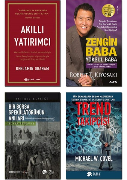 Akıllı Yatırımcı / Zengın Baba Yoksul Baba / Trend Takıpcısı / Bir Borsa Spekulatorunun Anıları 4 Set