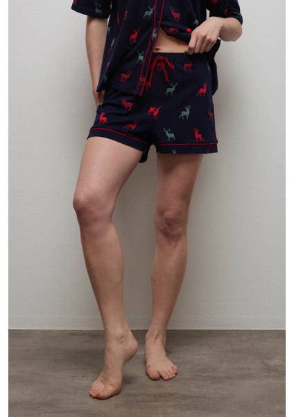 Kadın Pamuklu Şort Pijama Altı
