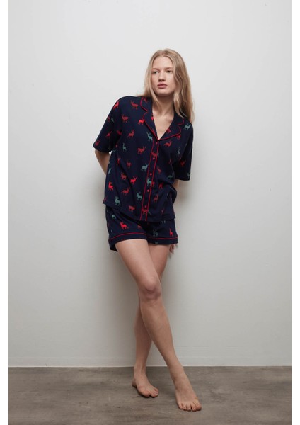 Kadın Pamuklu Şort Pijama Altı
