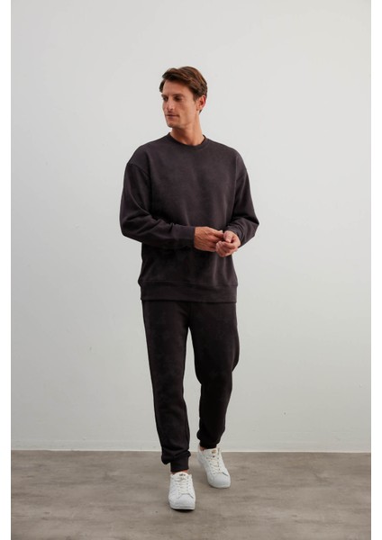 Erkek Pamuklu Üç Iplik Uzun Kollu Sweatshirtt