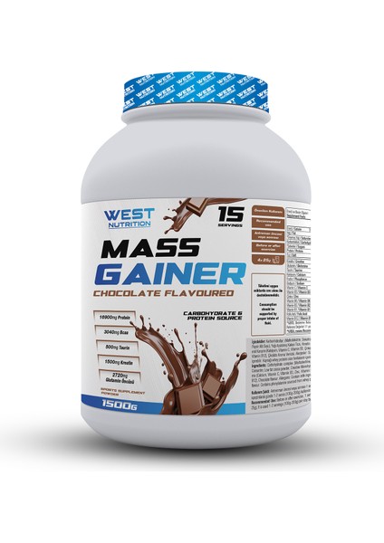 West Nutrition Mass Gainer Karbonhidrat Tozu 1500 Gr 15 Servis