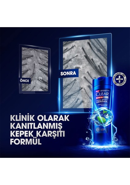 Men Kepeğe Karşı Etkili Şampuan Cool Sport Menthol Ferahlatıcı Mentol Etkisi 350 ml x3