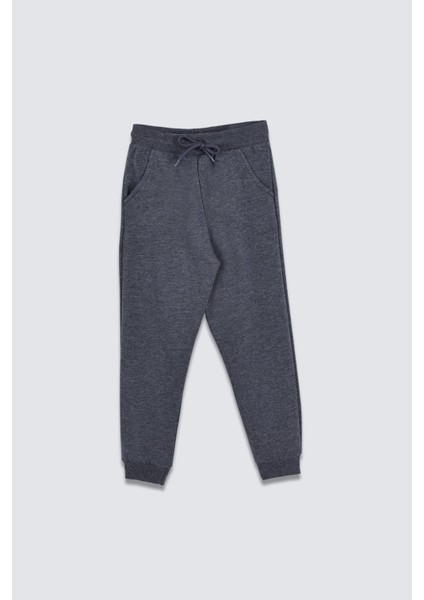 Basic Şardonlu Çift Cepli Eşofman Altı 3-10 Yaş Antrasit