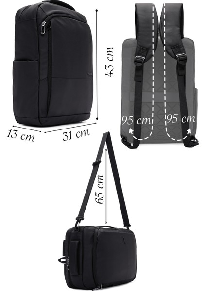 D-Pack Erkek Siyah Kumaş Sırt Çantası