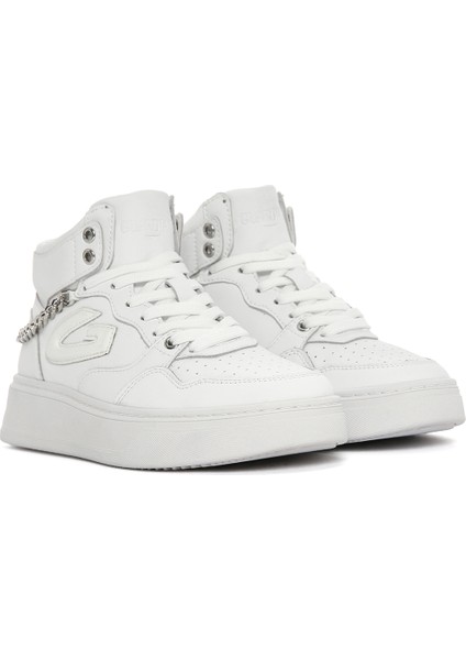 Kadın Beyaz Deri Kalın Tabanlı Bilekli Sneaker G03G100010 fırsatları
