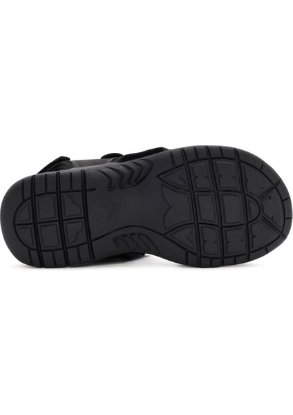 Erkek Siyah Nubuk Deri Sandalet 24SFD6941V3