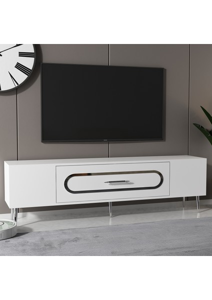 DEKOP3CT Tv Sehpası Beyaz-Gümüş fiyatları