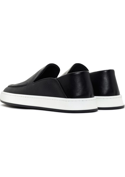 Erkek Siyah Deri Casual Loafer