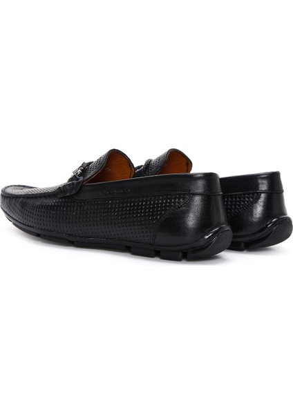 Fly Erkek Siyah Deri Casual Loafer 24SFD632426