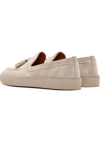 Fly Erkek Bej Süet Deri Casual Loafer 24SFD632110