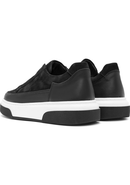 Erkek Siyah Süet Deri Sneaker 24WFD641310